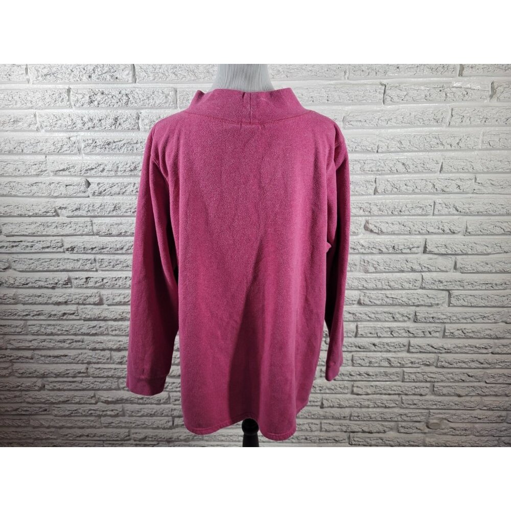 Covington Womens Sweatshirt 24W 26W Pink VNeck Cotton Blend Pullover SWE167E - Picture 6 of 8